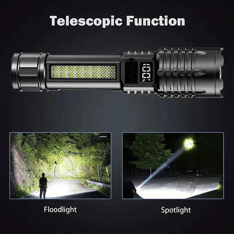 Portable Rechargeable LED Flashlight Waterproof Telescopic Zoom Emergency Torch