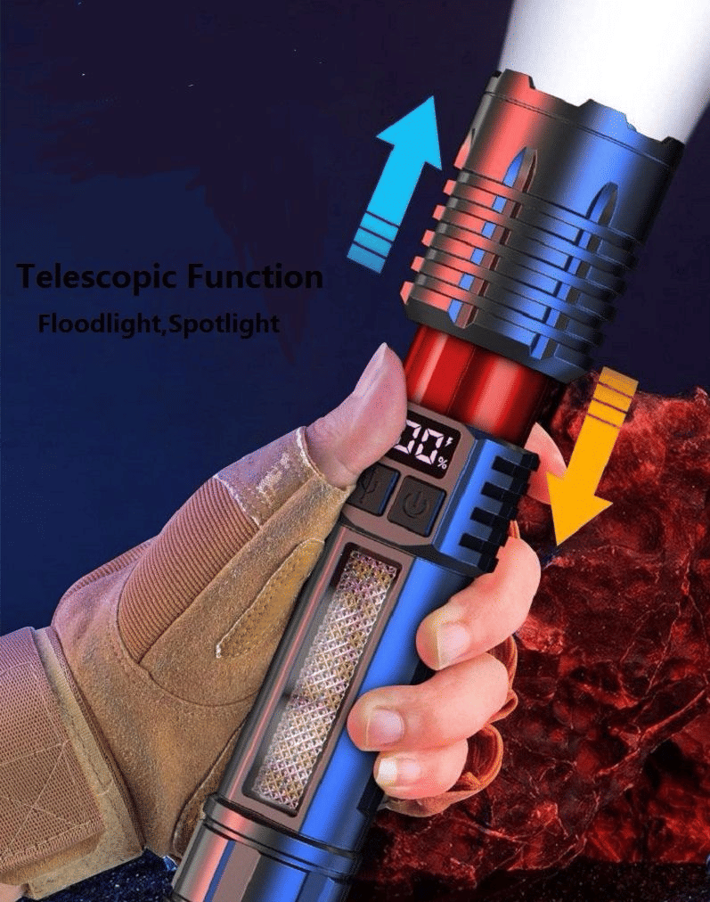 Portable Rechargeable LED Flashlight Waterproof Telescopic Zoom Emergency Torch