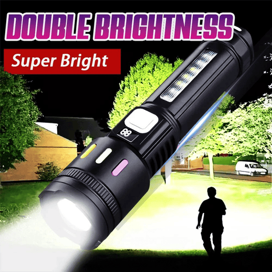 High Power LED Flashlight USB Rechargeable Zoomable Lantern 5-Mode