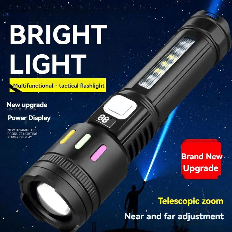 High Power LED Flashlight USB Rechargeable Zoomable Lantern 5-Mode