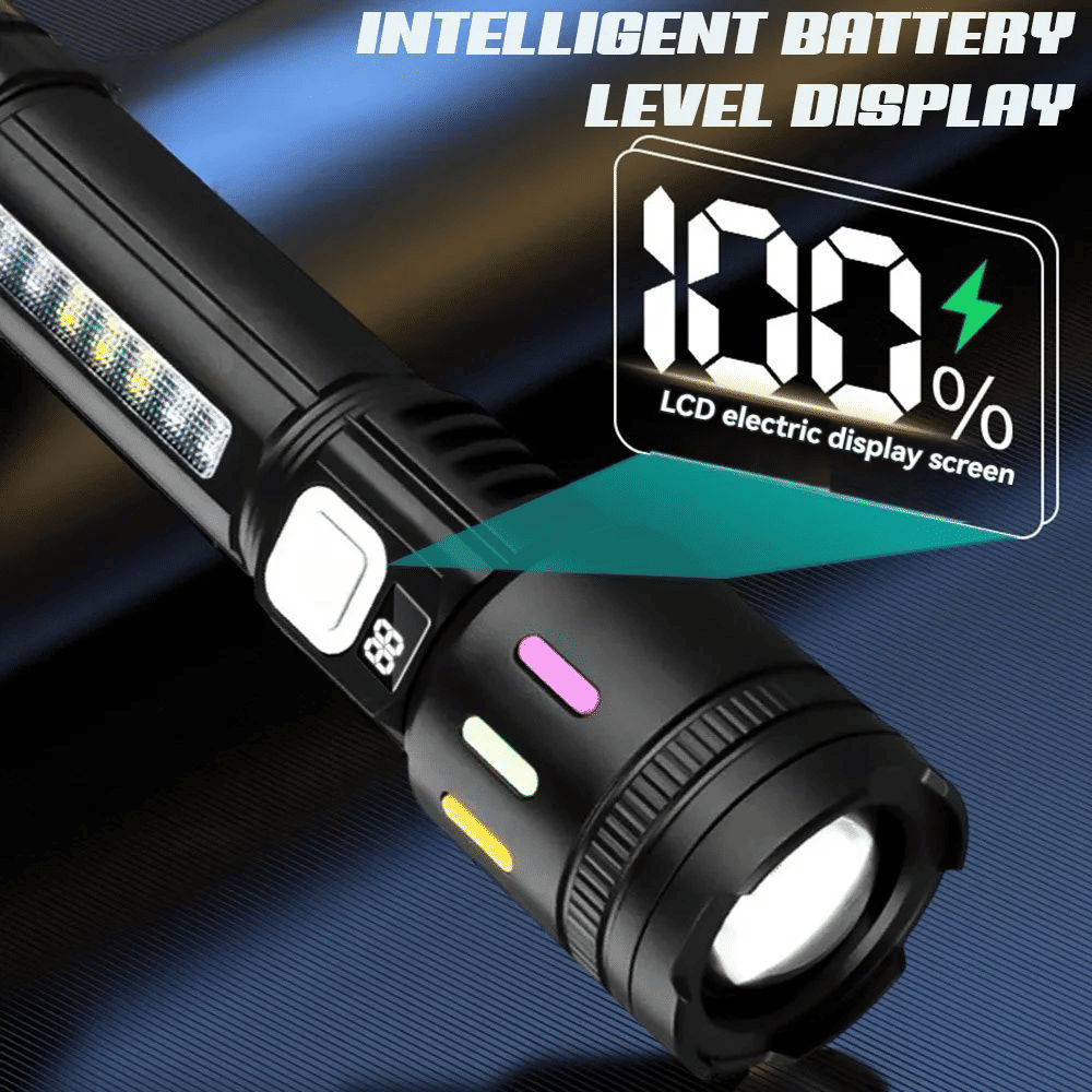 High Power LED Flashlight USB Rechargeable Zoomable Lantern 5-Mode