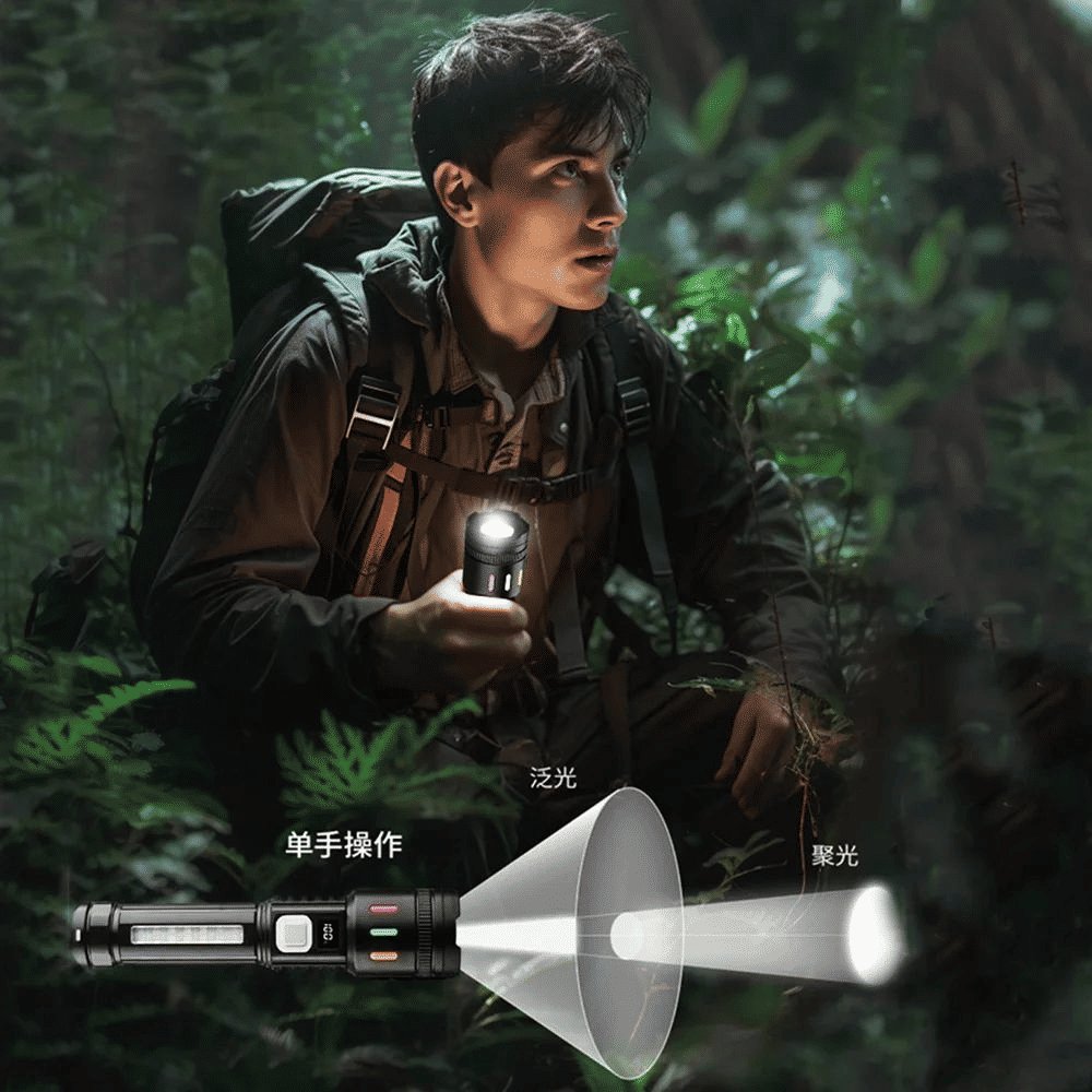 High Power LED Flashlight USB Rechargeable Zoomable Lantern 5-Mode