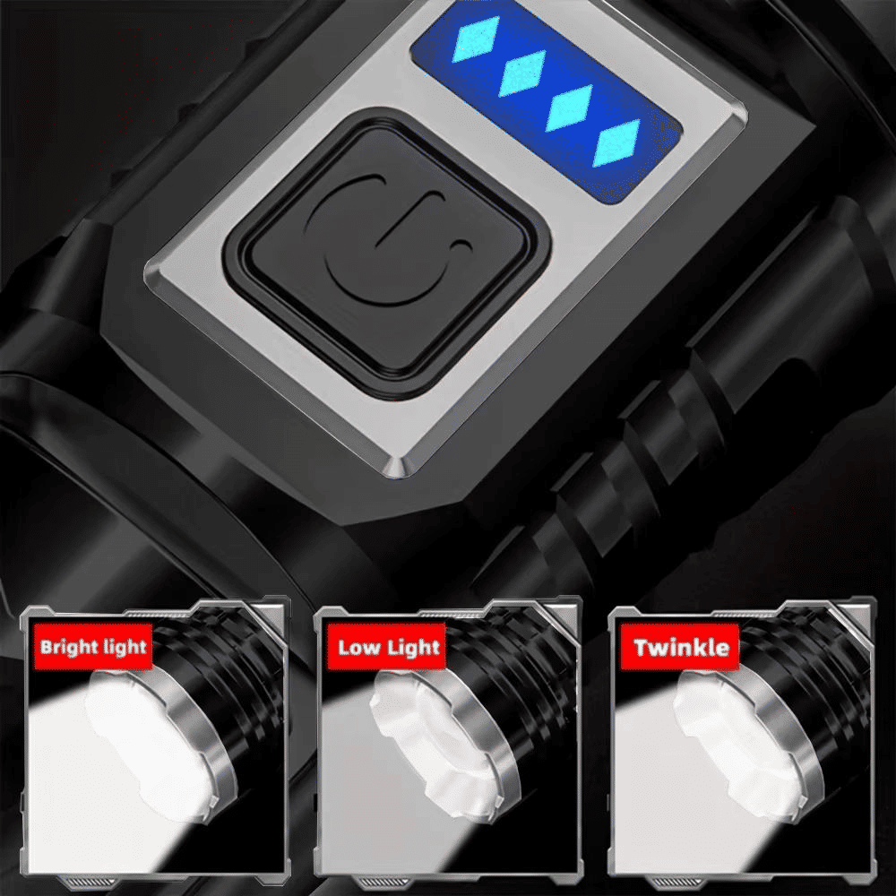 High Strong Light USB Rechargeable LED Flashlight Tactical Torch Camping Lamp