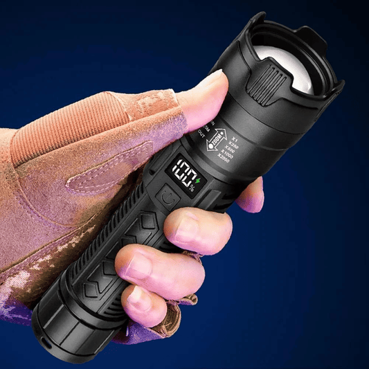 Bright LED Flashlight USB Rechargeable Outdoor Tactical Flash Light Black