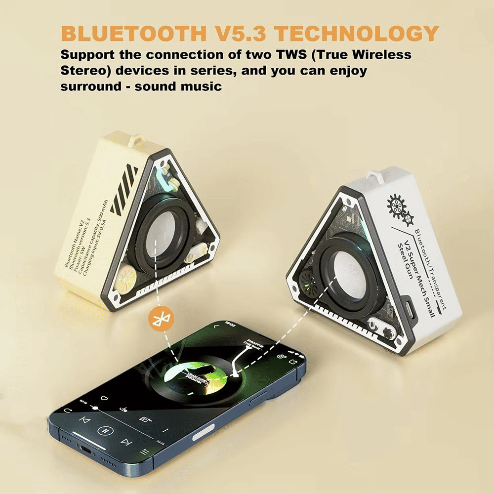 Magnetic Portable Bluetooth 5.3 Speaker: Deep Bass, LED Light, Wireless Audio
