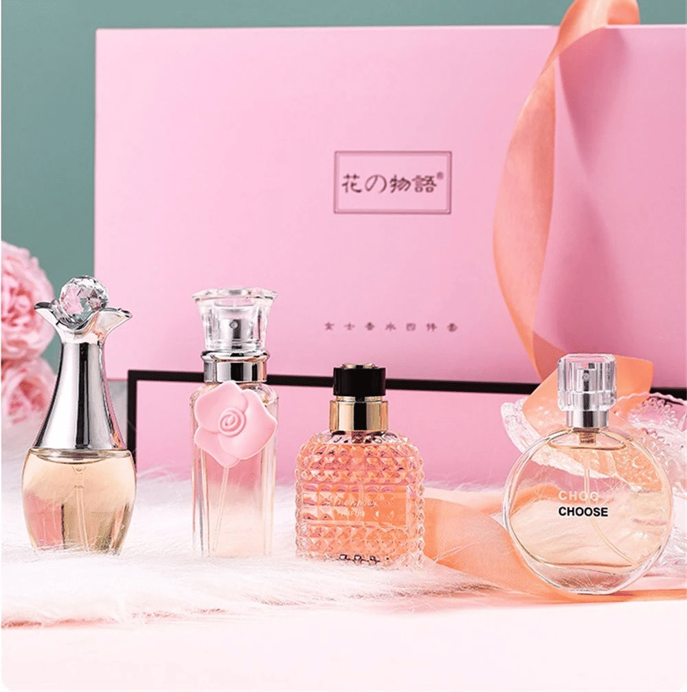 4-Piece Women's Floral Perfume Gift Set Long-Lasting Fragrance