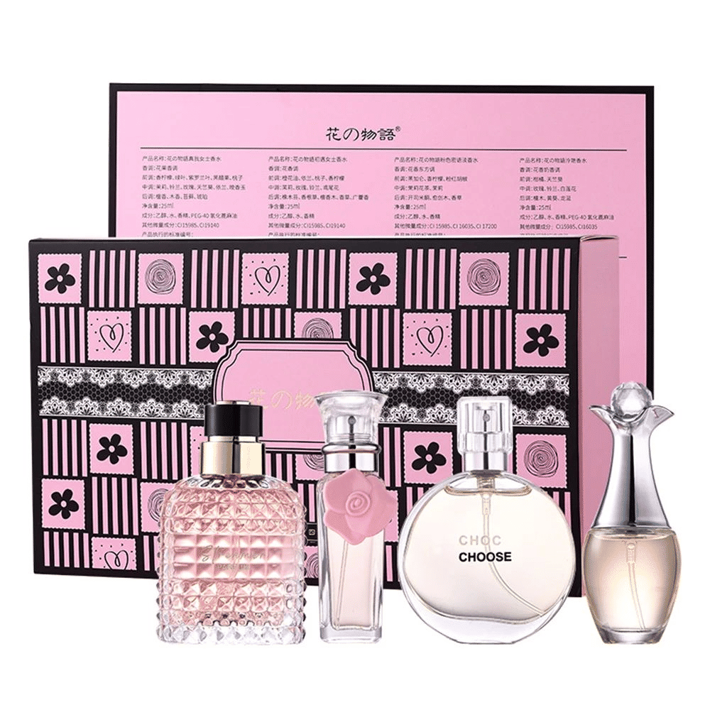 4-Piece Women's Floral Perfume Gift Set Long-Lasting Fragrance