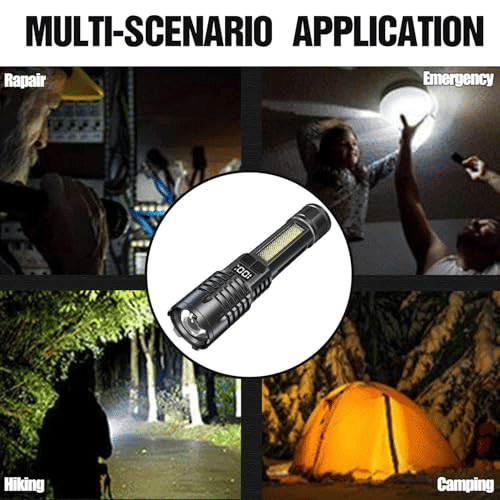 Portable Rechargeable LED Flashlight Waterproof Telescopic Zoom Emergency Torch