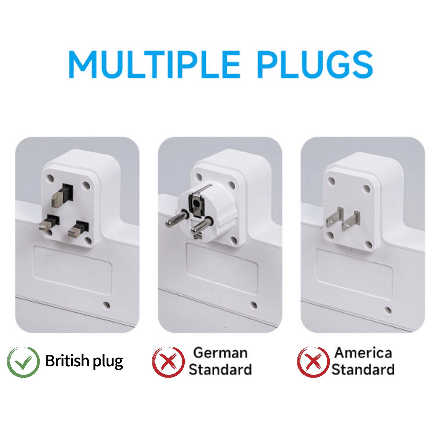 Generic Multi-Plug Extension Socket with 2 AC Outlets, 2 USB, Type-C