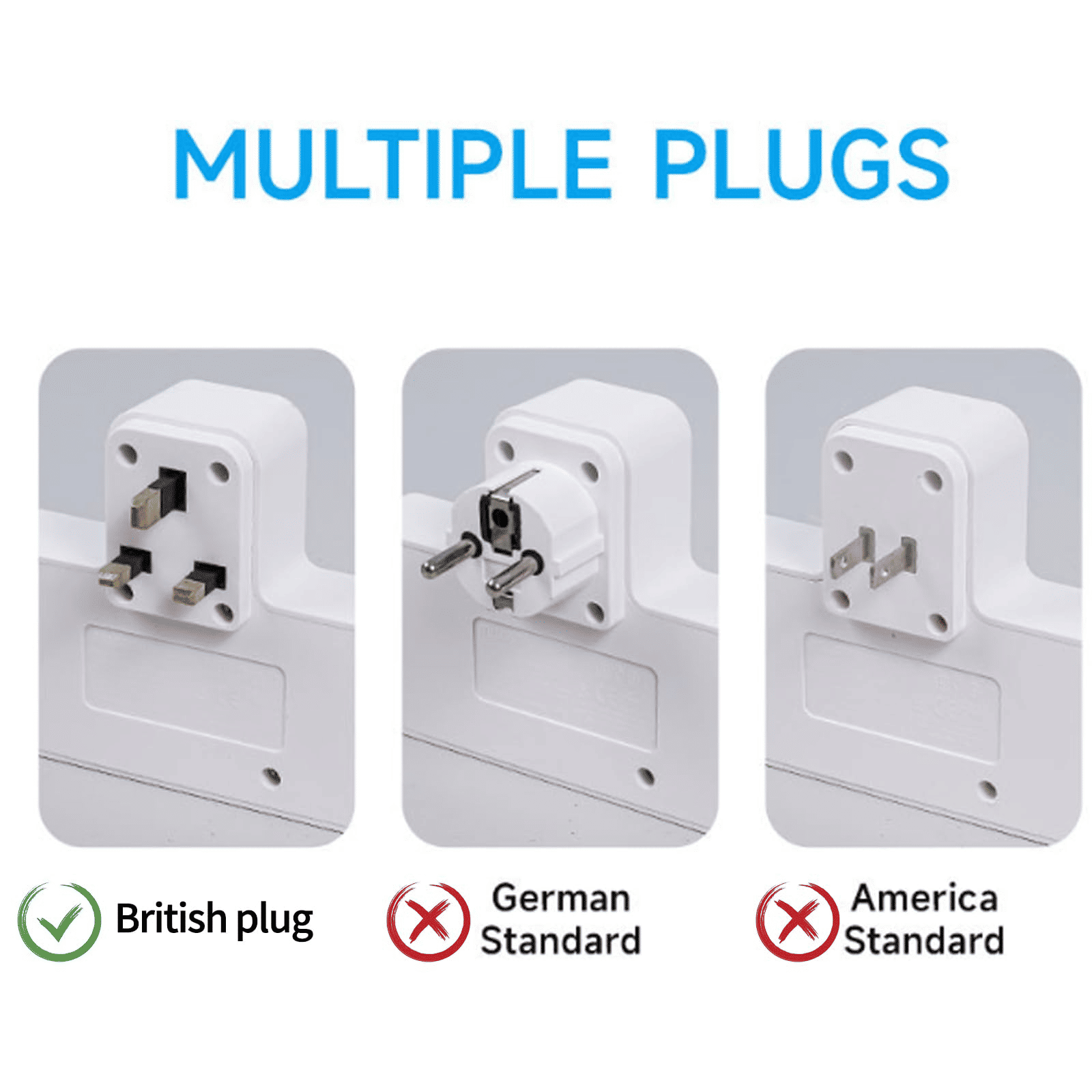 Generic Multi-Plug Extension Socket with 2 AC Outlets, 2 USB, Type-C