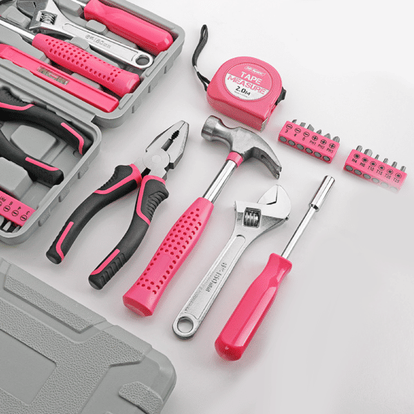 Generic 24-Piece Household Toolbox Set Hand Tools Kit Pink