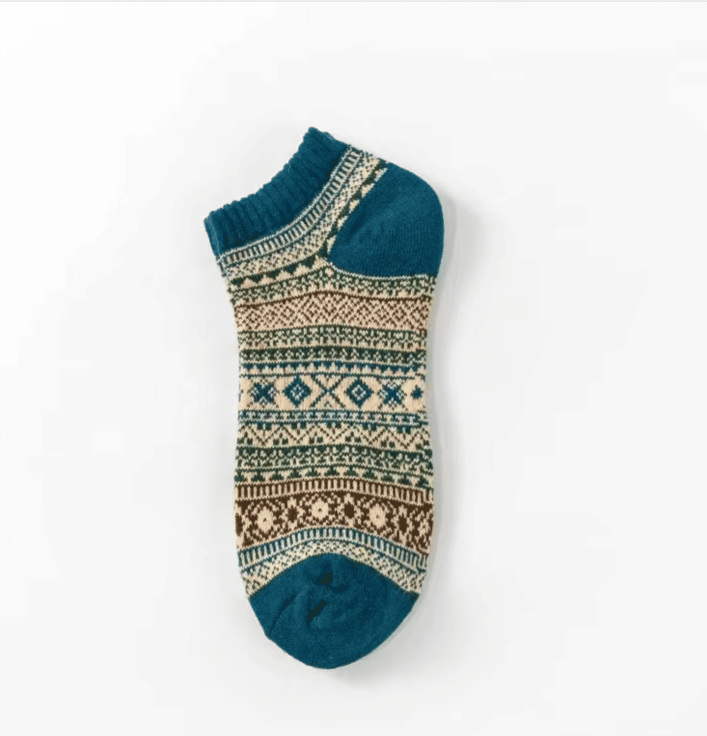 5-Pack Vintage Ethnic Tribal Patterned Warm Cotton Ankle Socks for Men & Women