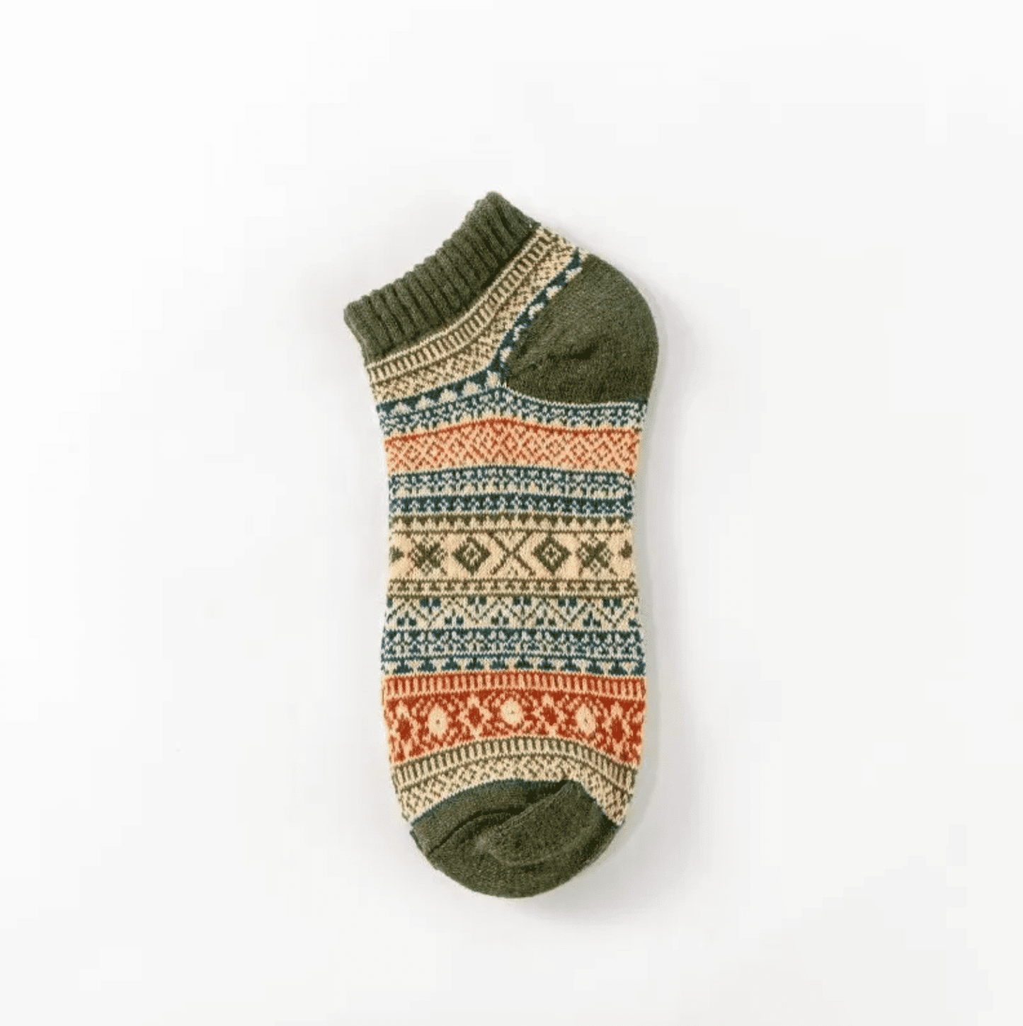 5-Pack Vintage Ethnic Tribal Patterned Warm Cotton Ankle Socks for Men & Women