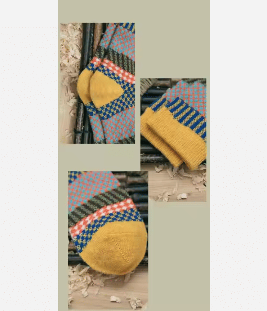 3-Pack Vintage Tribal Patchwork Socks: Harajuku Style Retro Warm Winter Crew Socks