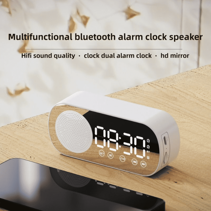 Premium Multifunctional Mirror Bluetooth Speaker, Digital Clock, High Volume, Smart Portable Audio
