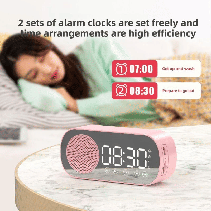 Premium Multifunctional Mirror Bluetooth Speaker, Digital Clock, High Volume, Smart Portable Audio
