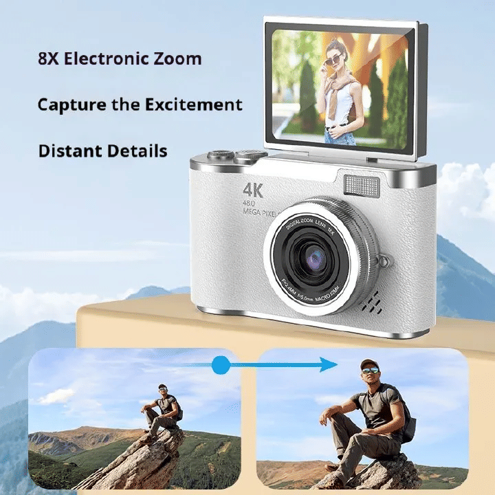 Generic B01 4K CCD Digital Camera 2.4-inch Flip Screen Autofocus
