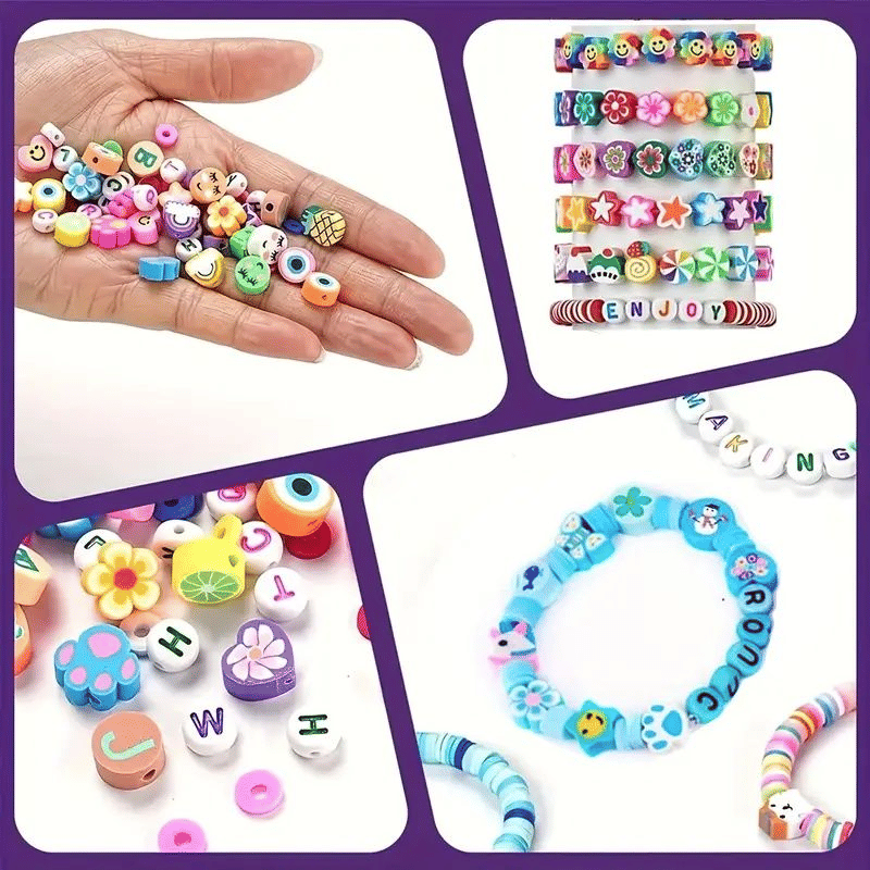 1000 Pcs Beaded Jewelry Making Kit, Acrylic and Soft Clay