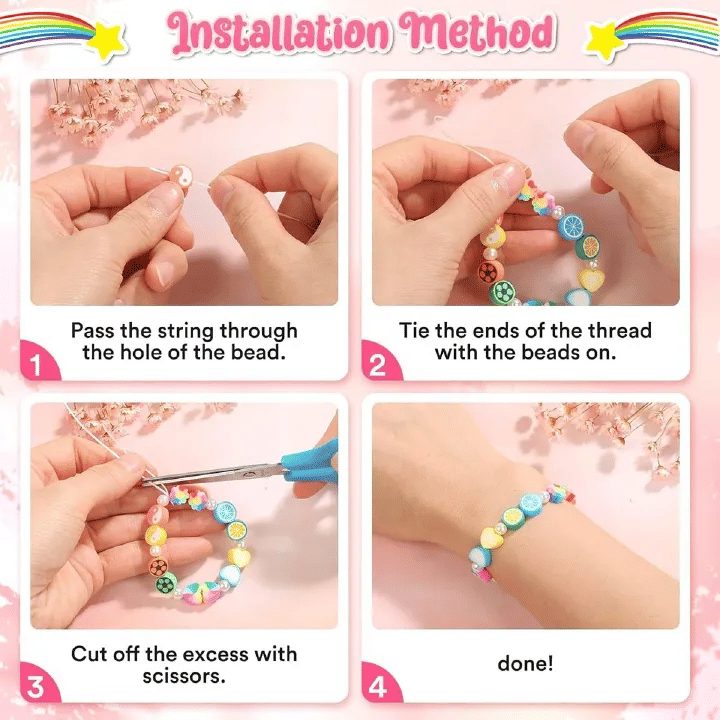 1000 Pcs Beaded Jewelry Making Kit, Acrylic and Soft Clay