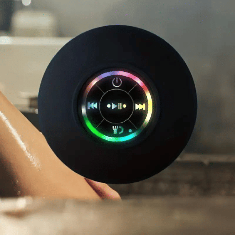 IPX4 Waterproof Mini LED Bathroom Speaker, USB Charging, 5.0 Surround Sound