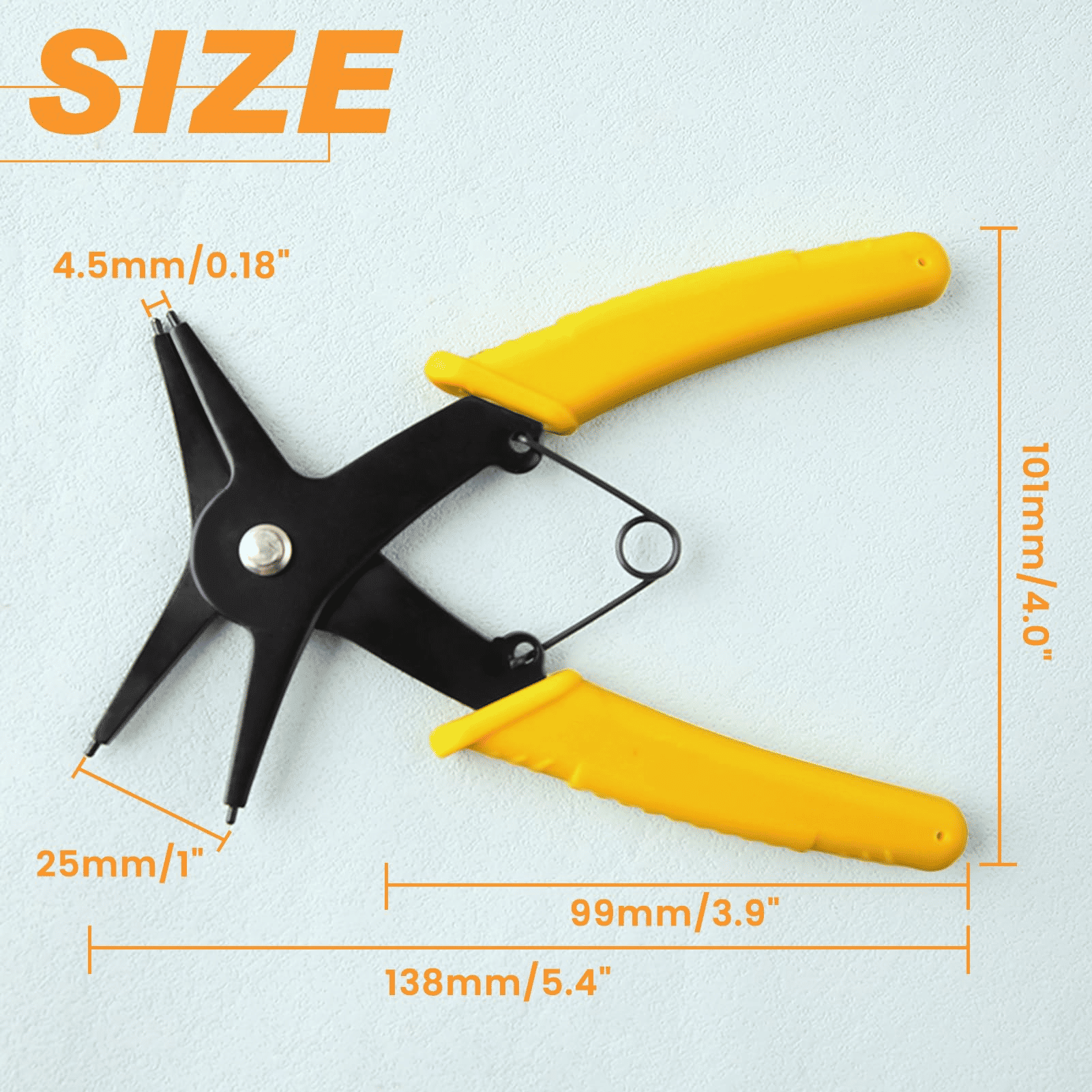 Generic 2-in-1 Snap Ring Pliers Internal & External Circlip Tool 10-40mm