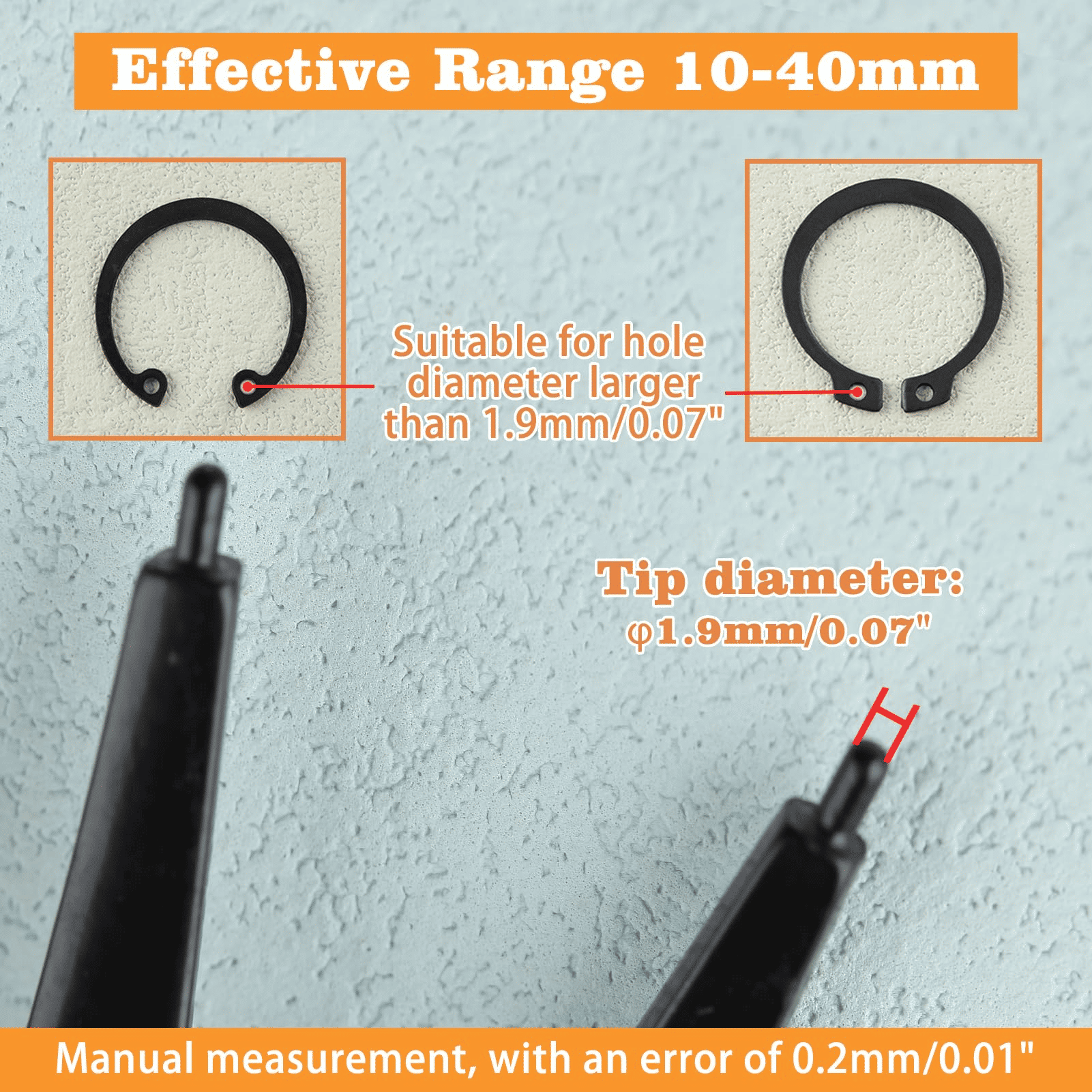 Generic 2-in-1 Snap Ring Pliers Internal & External Circlip Tool 10-40mm
