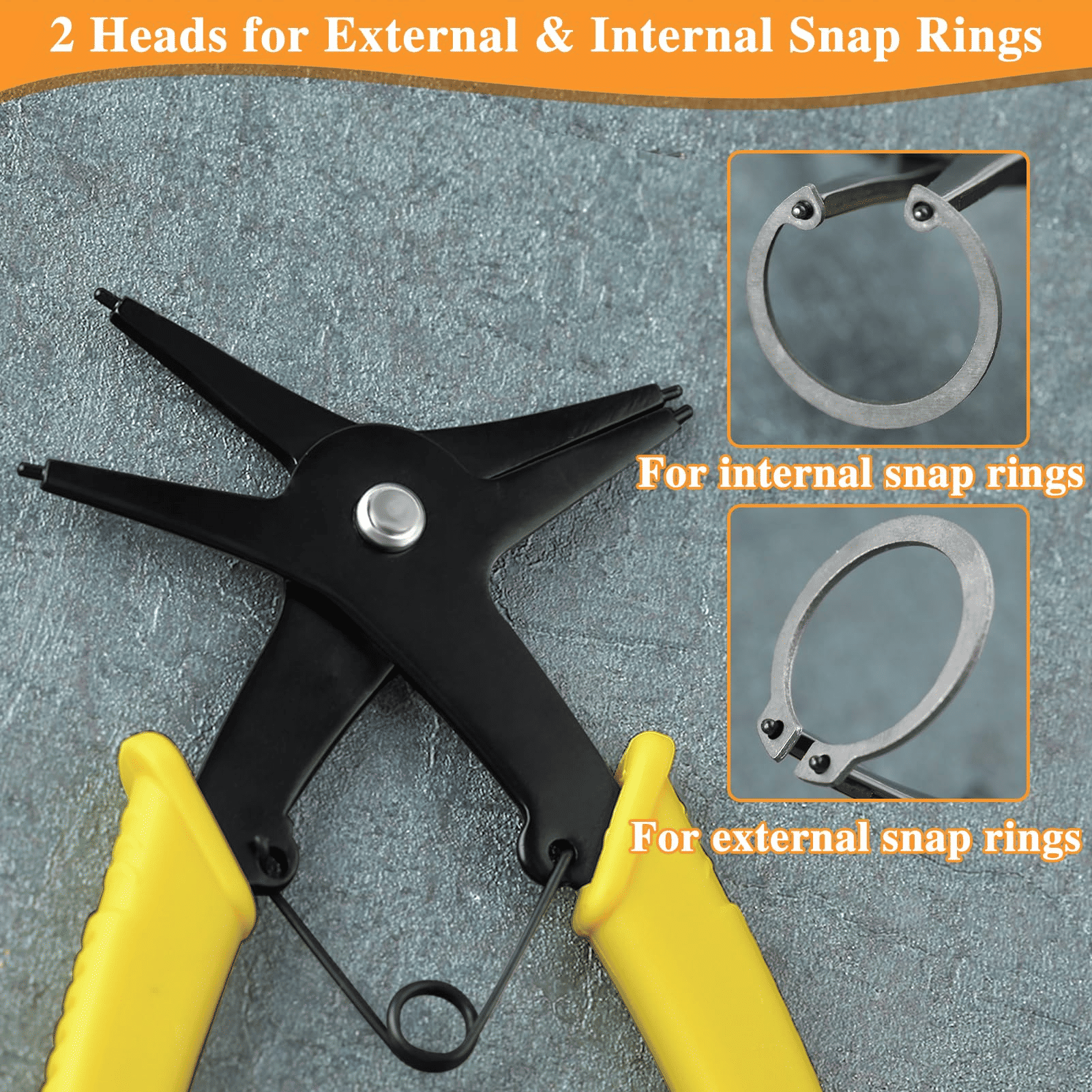Generic 2-in-1 Snap Ring Pliers Internal & External Circlip Tool 10-40mm