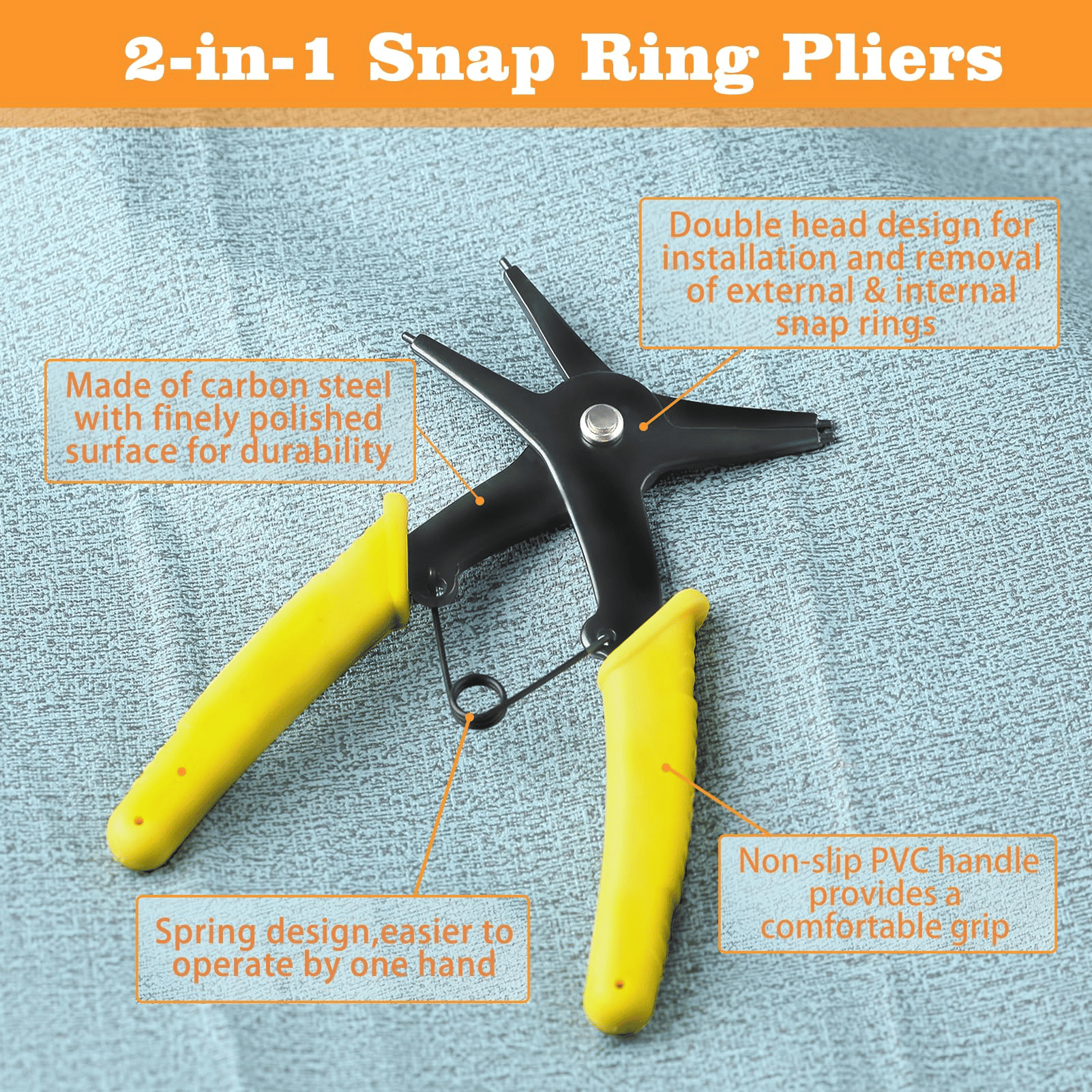 Generic 2-in-1 Snap Ring Pliers Internal & External Circlip Tool 10-40mm