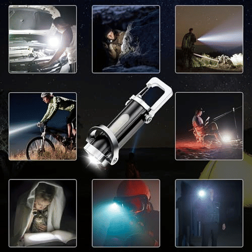 Rechargeable COB Keychain Flashlight 2-Pack Mini USB-C LED Torch