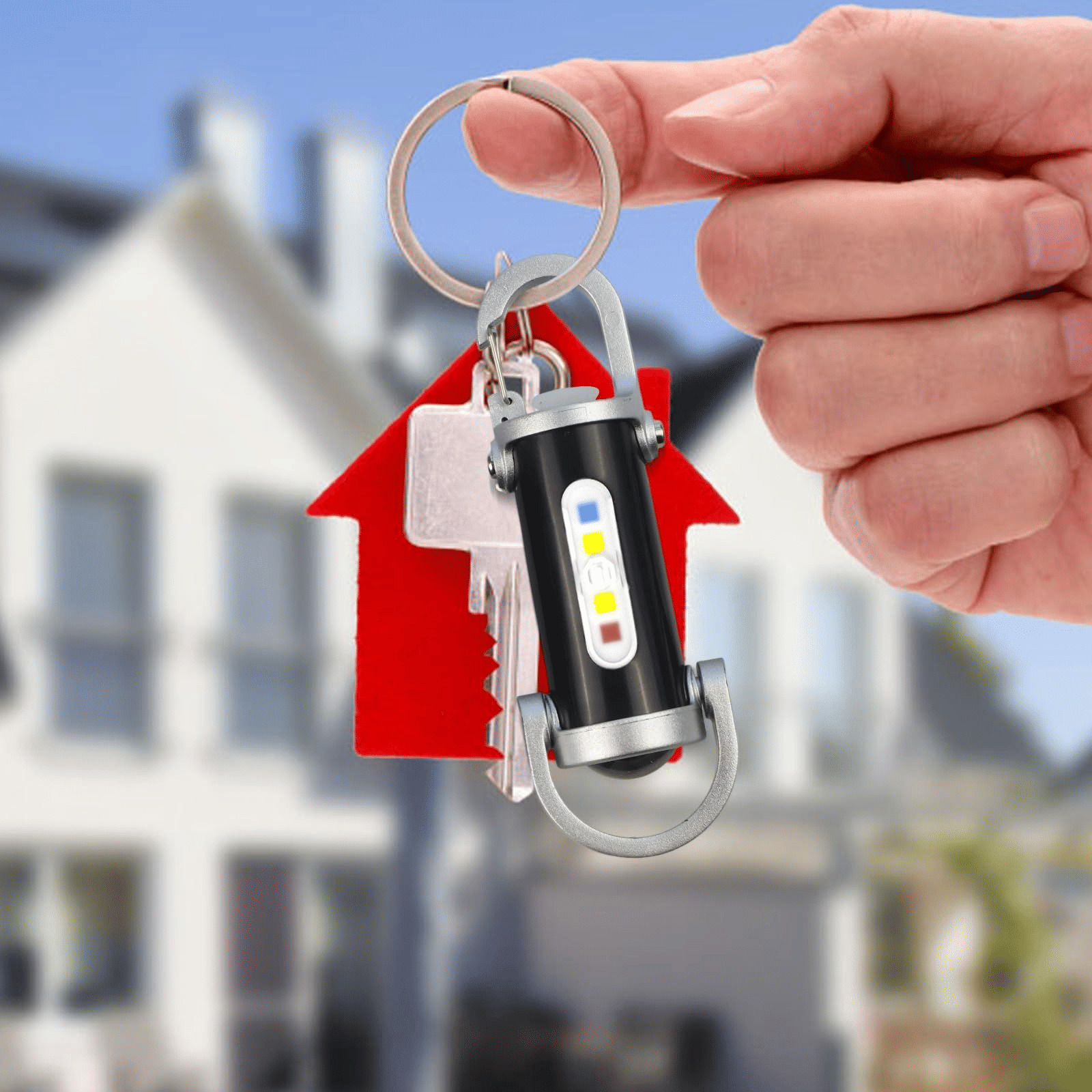Rechargeable COB Keychain Flashlight 2-Pack Mini USB-C LED Torch