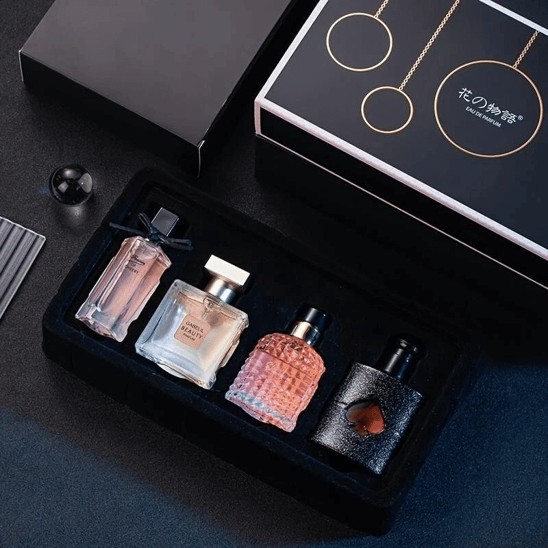 4-Piece Ladies Perfume Set Fresh Floral Long-Lasting Gift Box