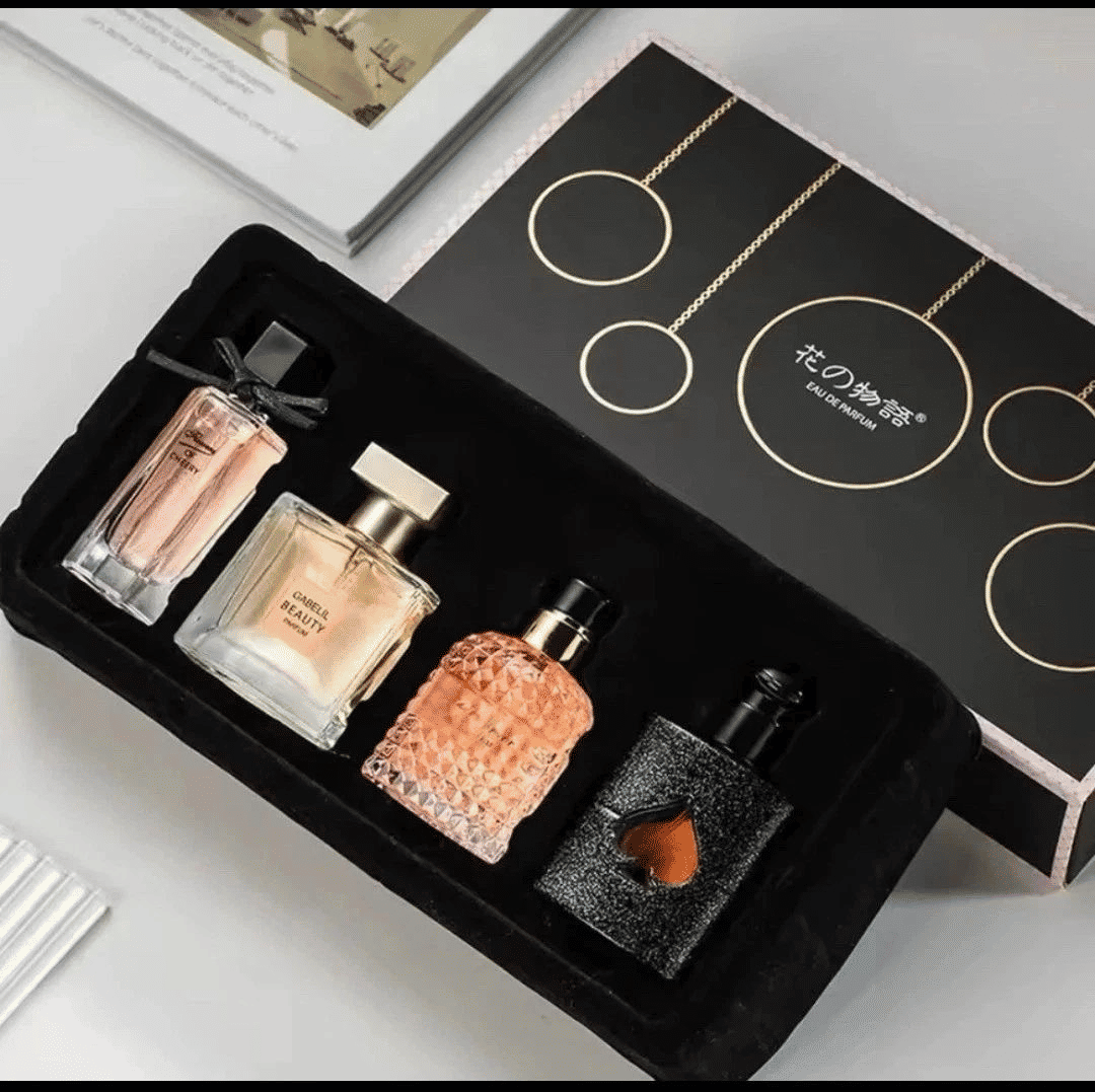 4-Piece Ladies Perfume Set Fresh Floral Long-Lasting Gift Box