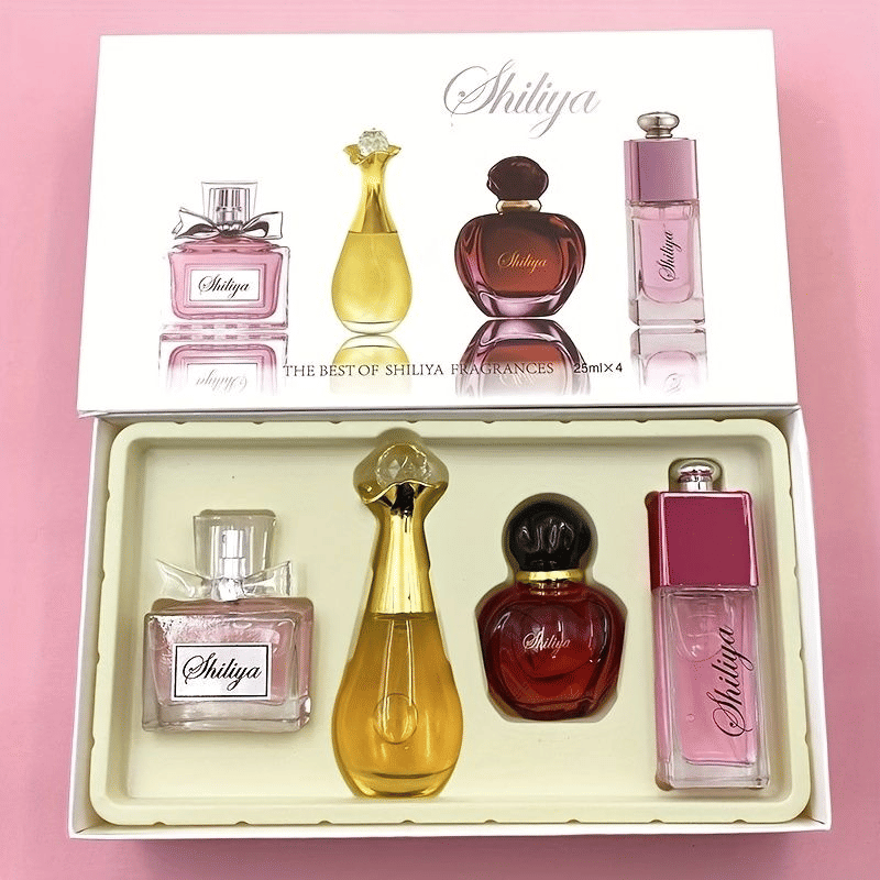 4-Piece Floral Women's Perfume Gift Set Long-Lasting Fragrance 4x25ml
