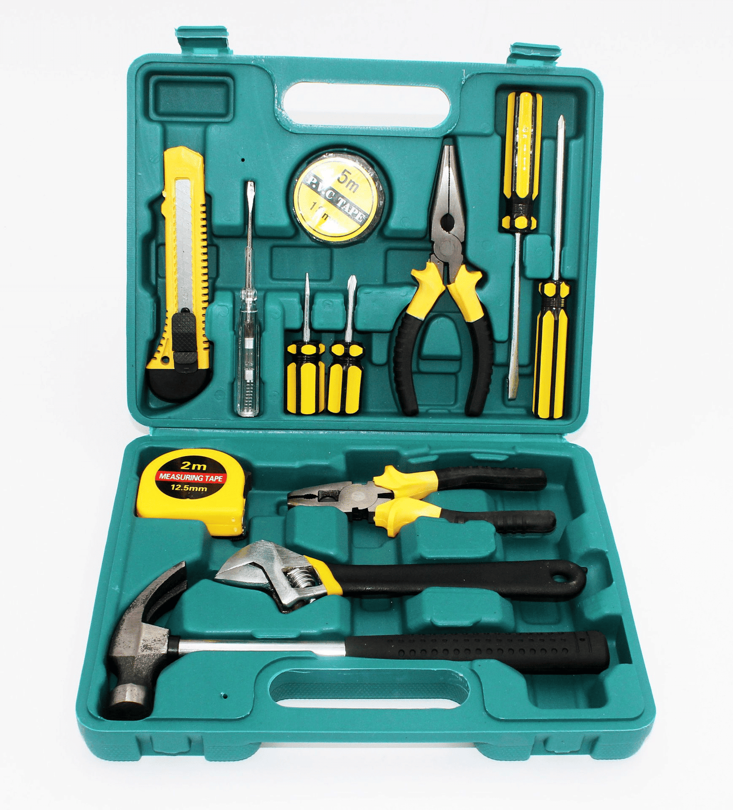 Generic 13-Piece Household Hand Tool Kit with Plastic Storage Case