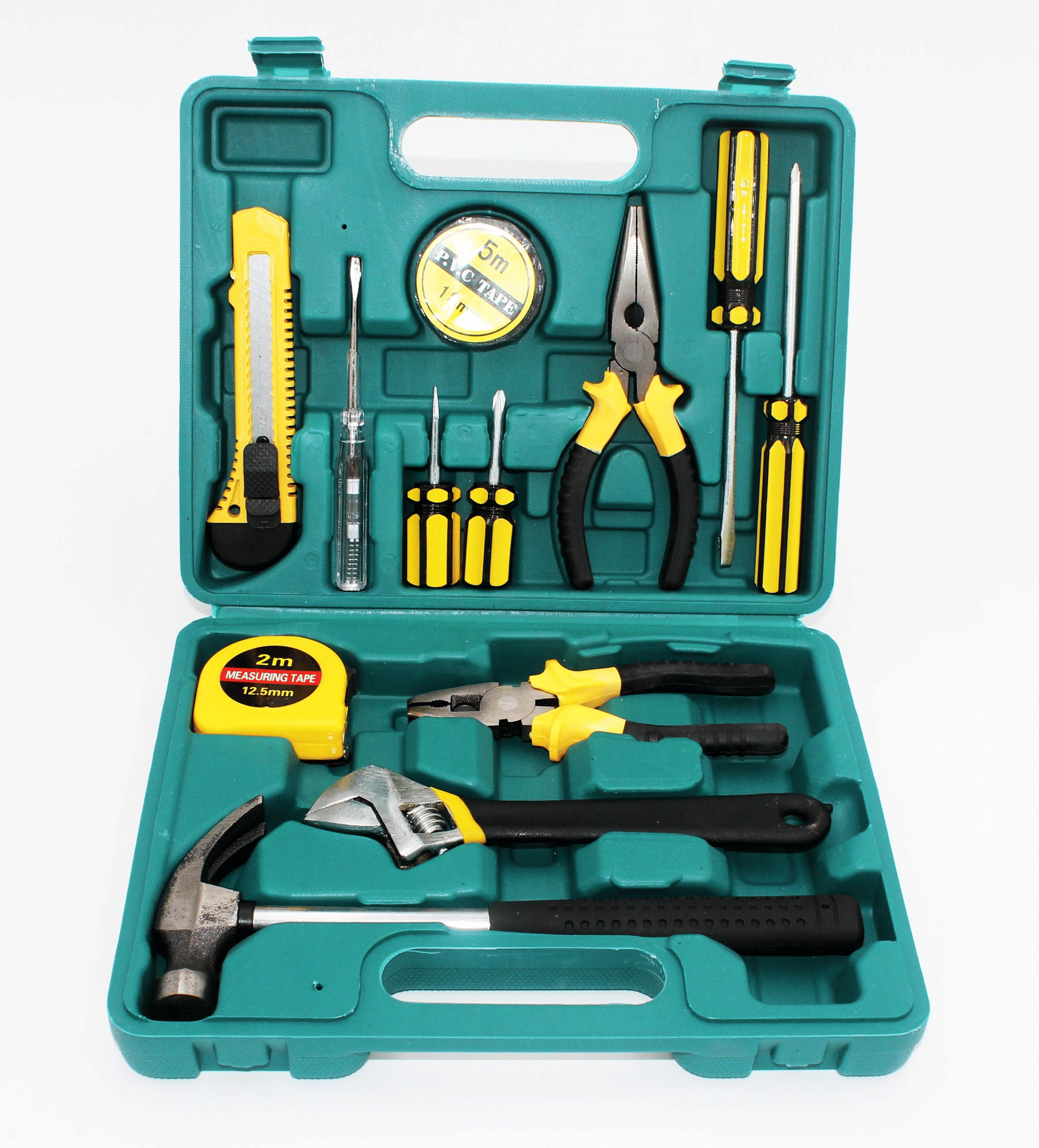 Generic 13-Piece Household Hand Tool Kit with Plastic Storage Case