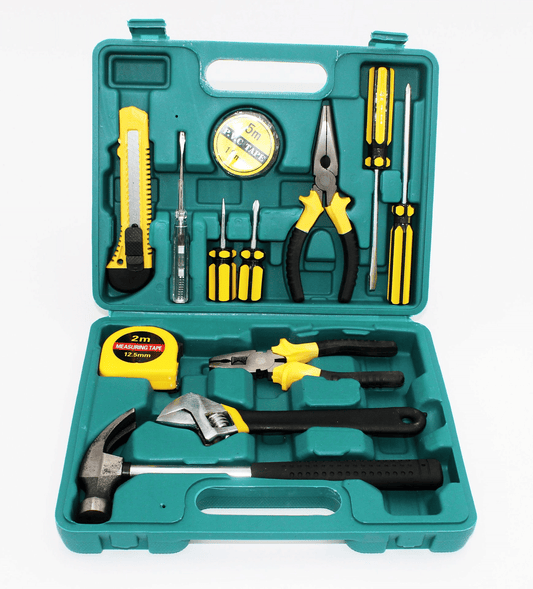Generic 13-Piece Household Hand Tool Kit with Plastic Storage Case