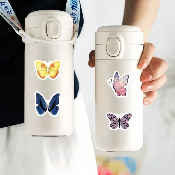 50-Piece Butterfly Sticker Set Colorful Vinyl Boho Decals