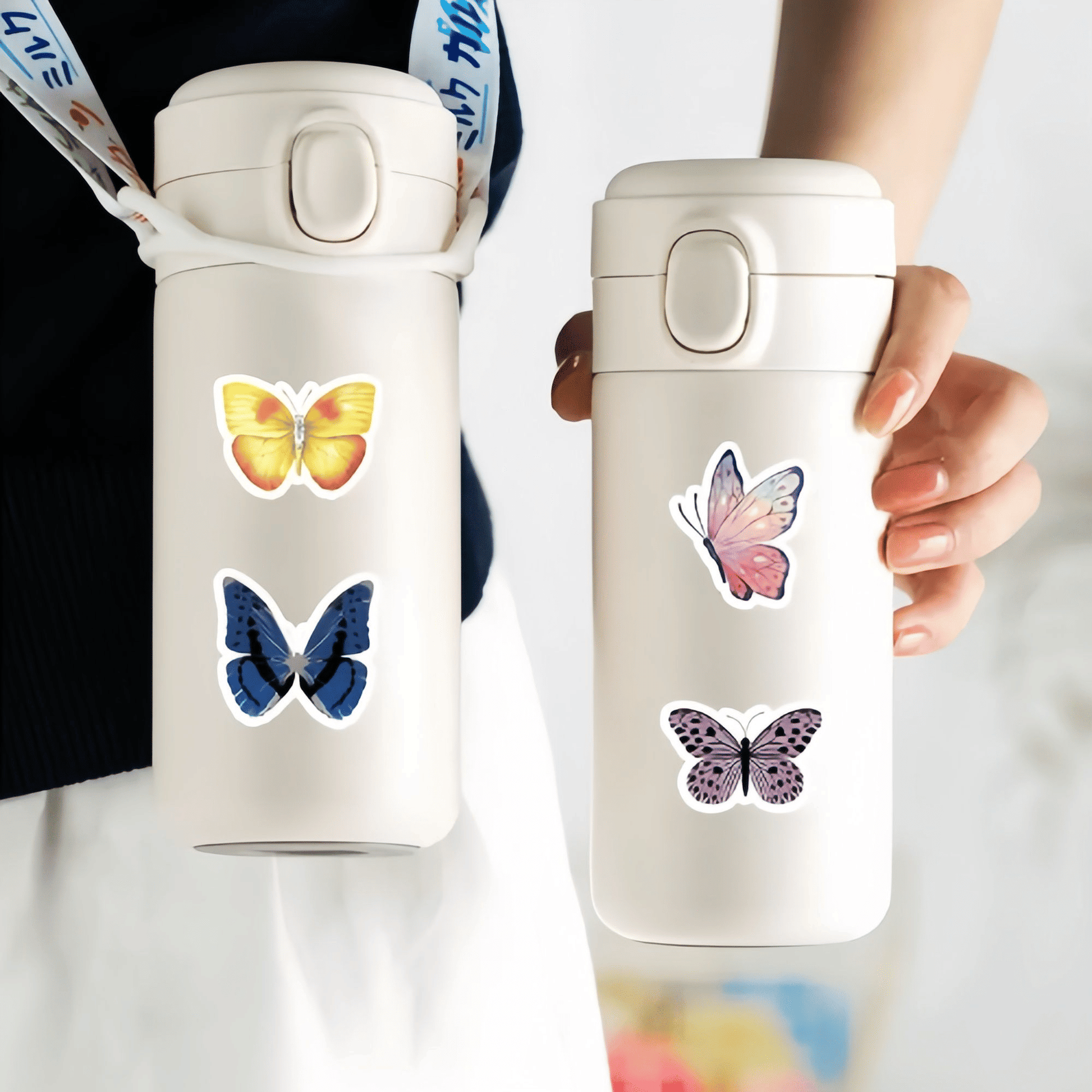 50-Piece Butterfly Sticker Set Colorful Vinyl Boho Decals