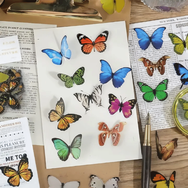 50-Piece Butterfly Sticker Set Colorful Vinyl Boho Decals