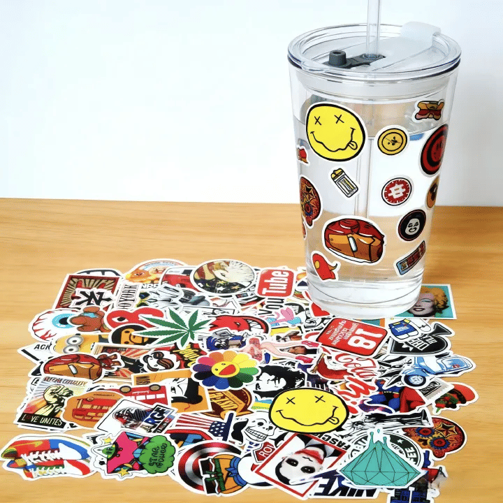 100PCS Trendy Graffiti Stickers Waterproof DIY Decals for Luggage Laptops