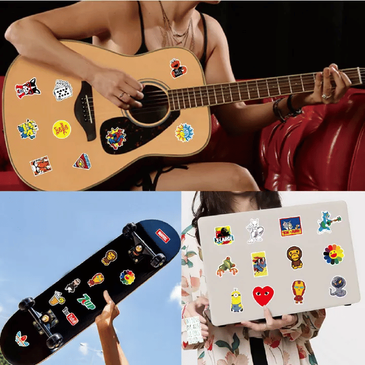 100PCS Trendy Graffiti Stickers Waterproof DIY Decals for Luggage Laptops