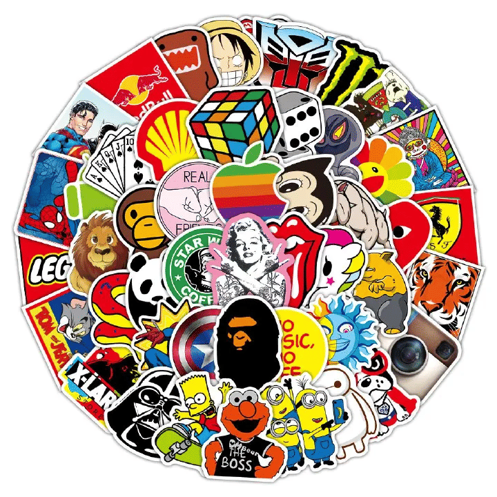 100PCS Trendy Graffiti Stickers Waterproof DIY Decals for Luggage Laptops