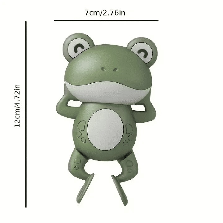 Classic Wind-Up Frog Bath Toy for Kids Non-Toxic Plastic