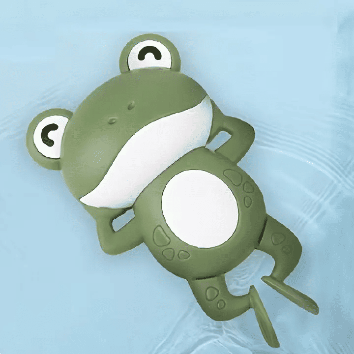Classic Wind-Up Frog Bath Toy for Kids Non-Toxic Plastic