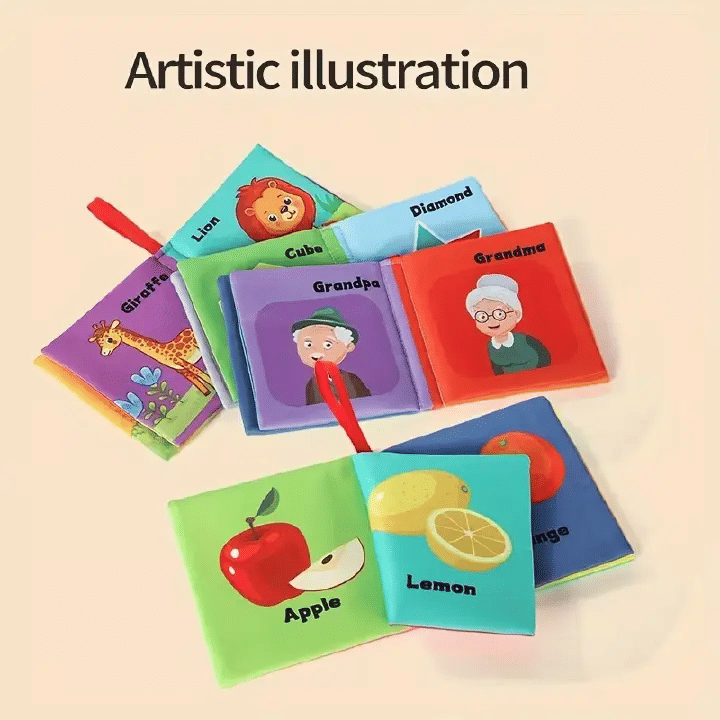 Generic Baby Sensory Crinkle Cloth Book Soft Tactile Interactive