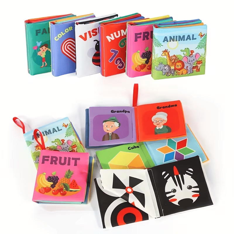 Generic Baby Sensory Crinkle Cloth Book Soft Tactile Interactive