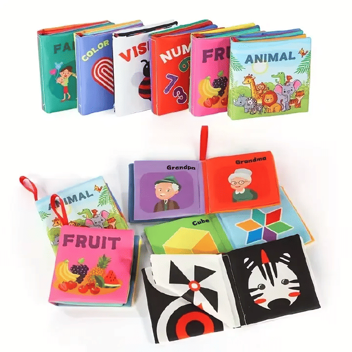 Generic Baby Sensory Crinkle Cloth Book Soft Tactile Interactive
