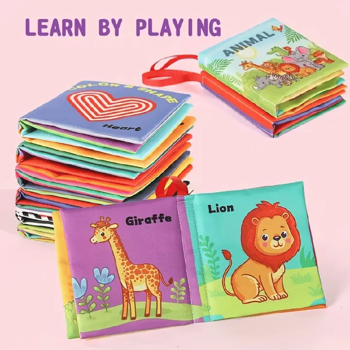 Generic Baby Sensory Crinkle Cloth Book Soft Tactile Interactive