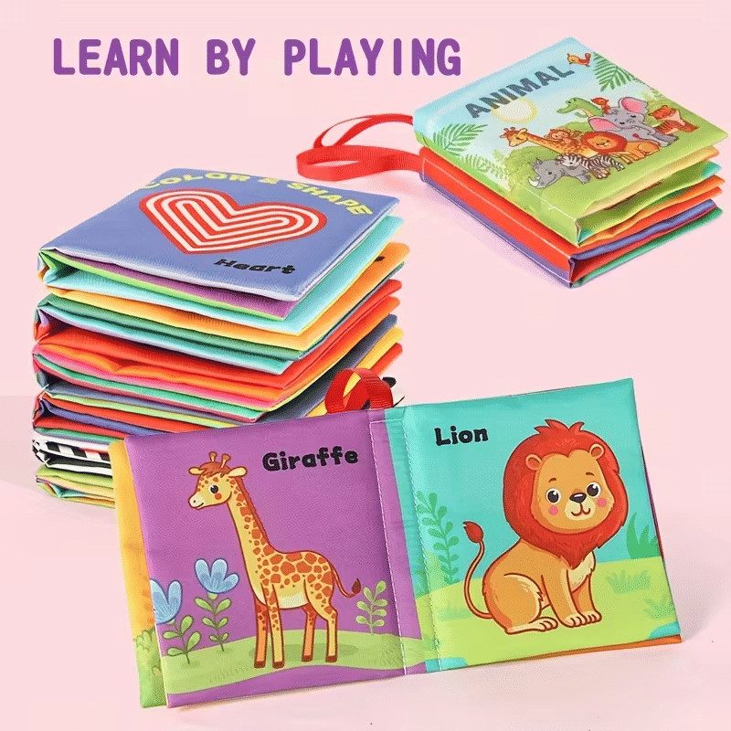 Generic Baby Sensory Crinkle Cloth Book Soft Tactile Interactive