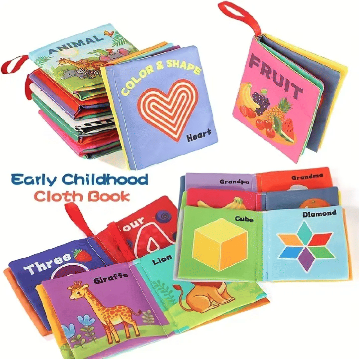 Generic Baby Sensory Crinkle Cloth Book Soft Tactile Interactive